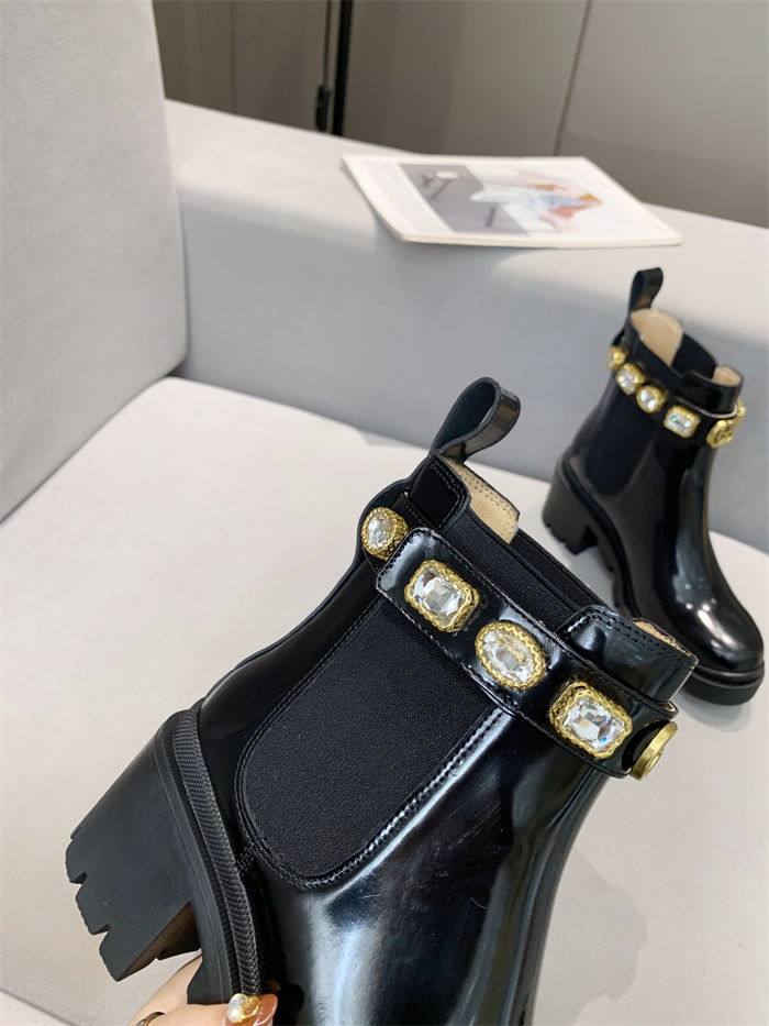 Gucci Ankle Boots Leather with Belt Crystals