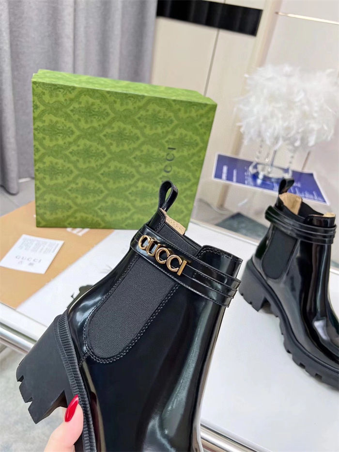 Gucci Ankle Boots Leather with Logo