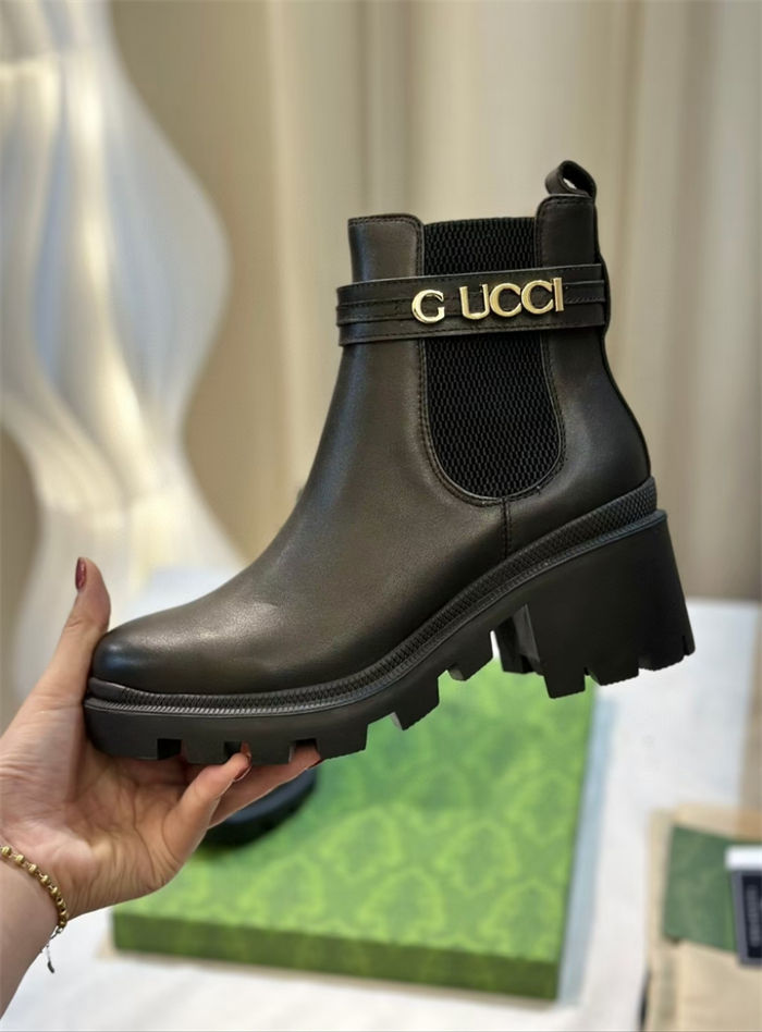 Gucci Ankle Boots Leather with Logo