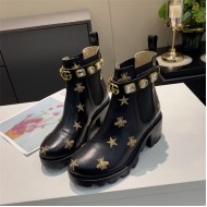 Gucci Ankle Boots Leather with Belt Crystals Bees