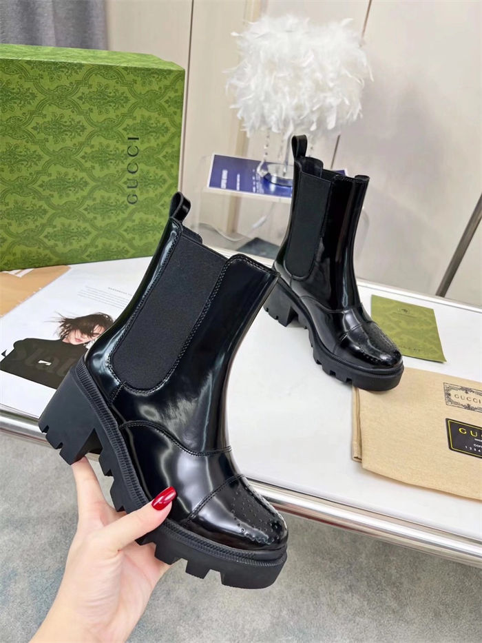 Gucci Ankle Boots Leather Elastic