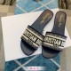 Dior Dway Slide Embroidered Cotton Navy