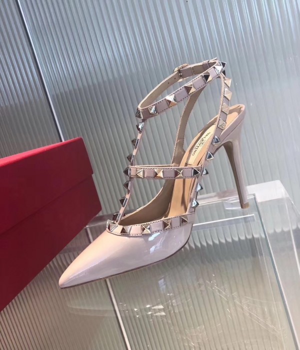 Valentino Rockstud Caged Pumps 100mm Patent Leather