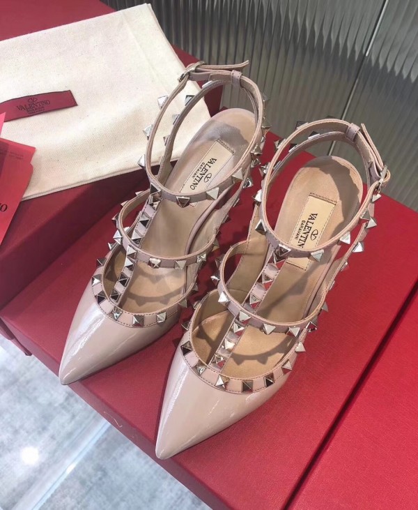 Valentino Rockstud Caged Pumps 100mm Patent Leather