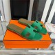 Hermes Oran Sandals In Bamboo Epsom Leather