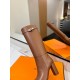 Hermes Story Boots In Brown Calfskin Leather