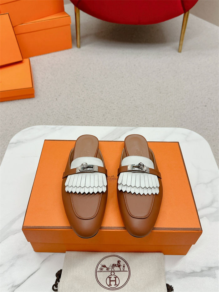 Hermes Mules Oz Fringed