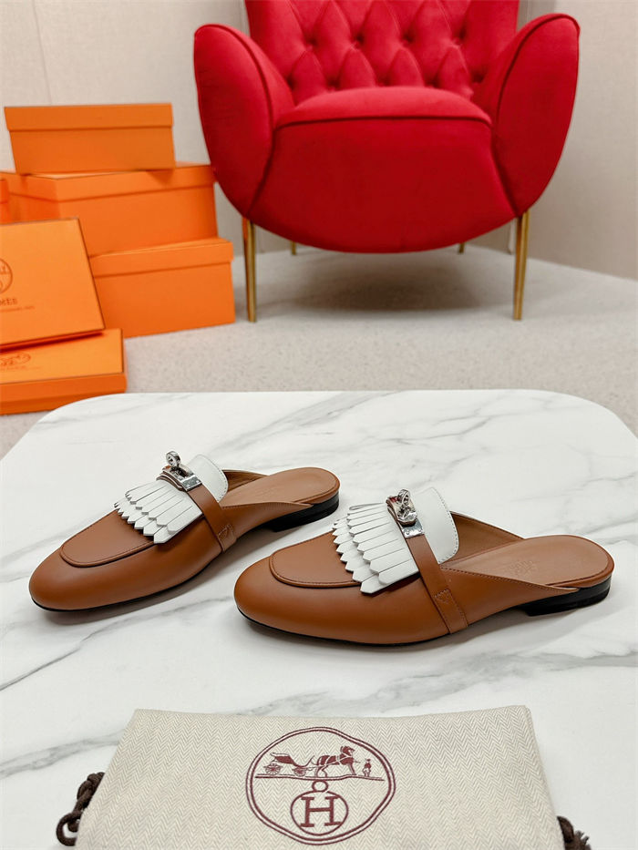 Hermes Mules Oz Fringed