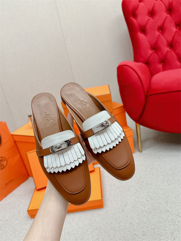 Hermes Mules Oz Fringed