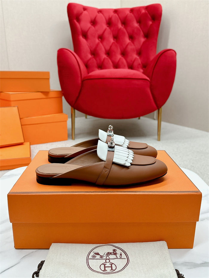 Hermes Mules Oz Fringed