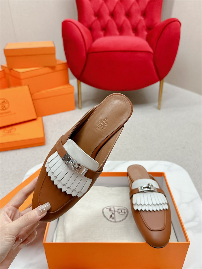 Hermes Mules Oz Fringed