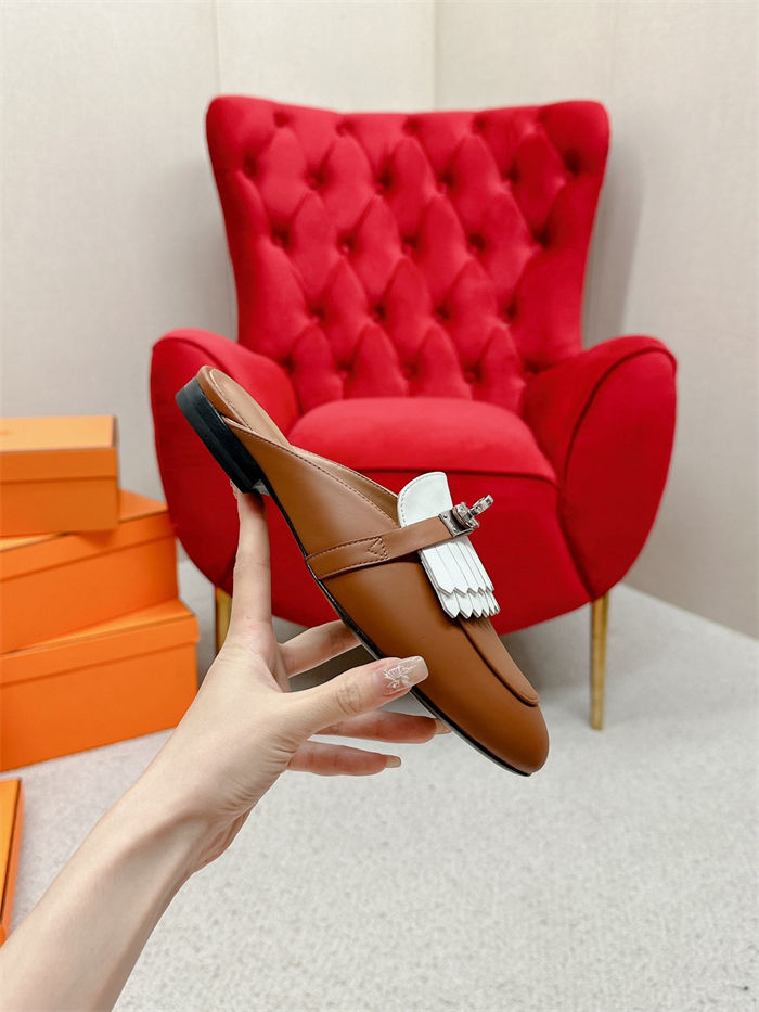 Hermes Mules Oz Fringed