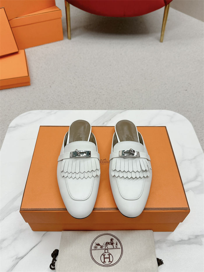 Hermes Mules Oz Fringed