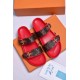 Louis Vuitton Red Bom Dia Mule Monogram Canvas