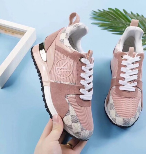 Louis Vuitton Pink Run Away Sneaker Damier Azur Canvas