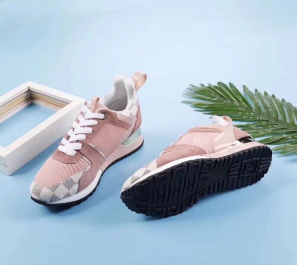 Louis Vuitton Pink Run Away Sneaker Damier Azur Canvas