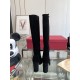 VALENTINO GARAVANI VLOGO 100 Suede Knee Boots in Black