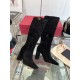 VALENTINO GARAVANI VLOGO 100 Suede Knee Boots in Black