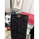 VALENTINO GARAVANI VLOGO 100 Suede Knee Boots in Black