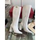 VALENTINO GARAVANI VLOGO Bold 100 leather Knee Boots in White 