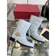 VALENTINO Vlogo Signature Calfskin Ankle Boot for Woman in White