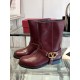 VALENTINO Vlogo Signature Calfskin Ankle Boot for Woman in Dark Red