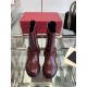 VALENTINO Vlogo Signature Calfskin Ankle Boot for Woman in Dark Red