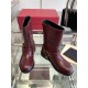 VALENTINO Vlogo Signature Calfskin Ankle Boot for Woman in Dark Red