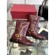 VALENTINO Vlogo Signature Calfskin Ankle Boot for Woman in Dark Red