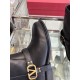 VALENTINO Vlogo Signature Calfskin Ankle Boot for Woman in Black 