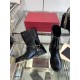 VALENTINO Vlogo Signature Calfskin Ankle Boot for Woman in Black 