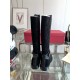 Valentino Garavani Women's VLogo Flat Knee-High Boots Leather Black