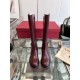 Valentino Garavani Women's VLogo Flat Knee-High Boots Leather Dark Red