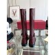 Valentino Garavani Women's VLogo Flat Knee-High Boots Leather Dark Red