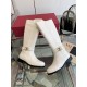 Valentino Garavani Women's Vlogo Flat Knee-High Boots Leather White