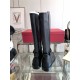 Valentino Garavani Women's Vlogo Flat Knee-High Boots Leather Black