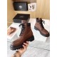 Prada Leather and Re-Nylon Booties Dark Brown