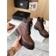 Prada Leather and Re-Nylon Booties Dark Brown