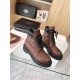 Prada Leather and Re-Nylon Booties Dark Brown