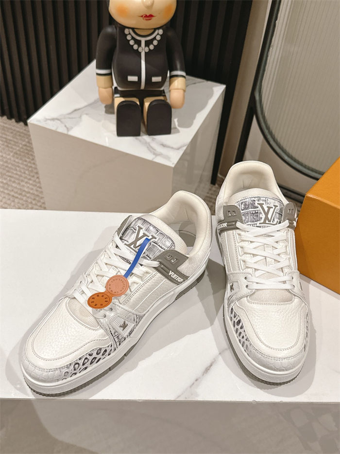 Louis Vuitton Men LV Trainer Sneaker Crocodile