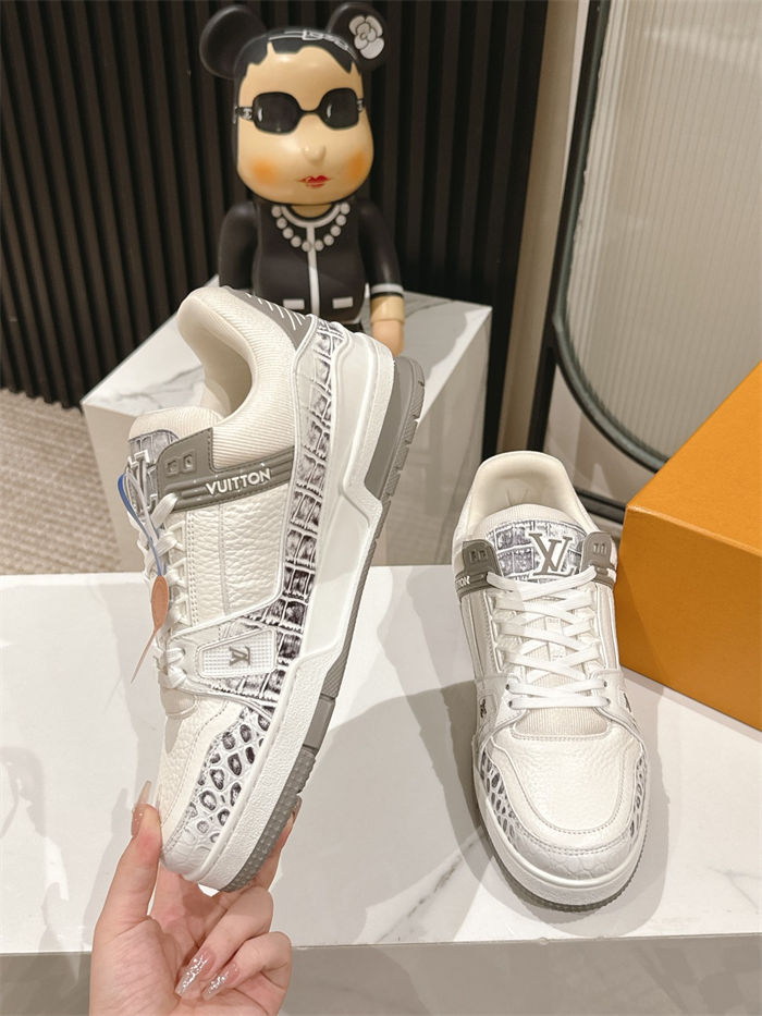 Louis Vuitton Men LV Trainer Sneaker Crocodile