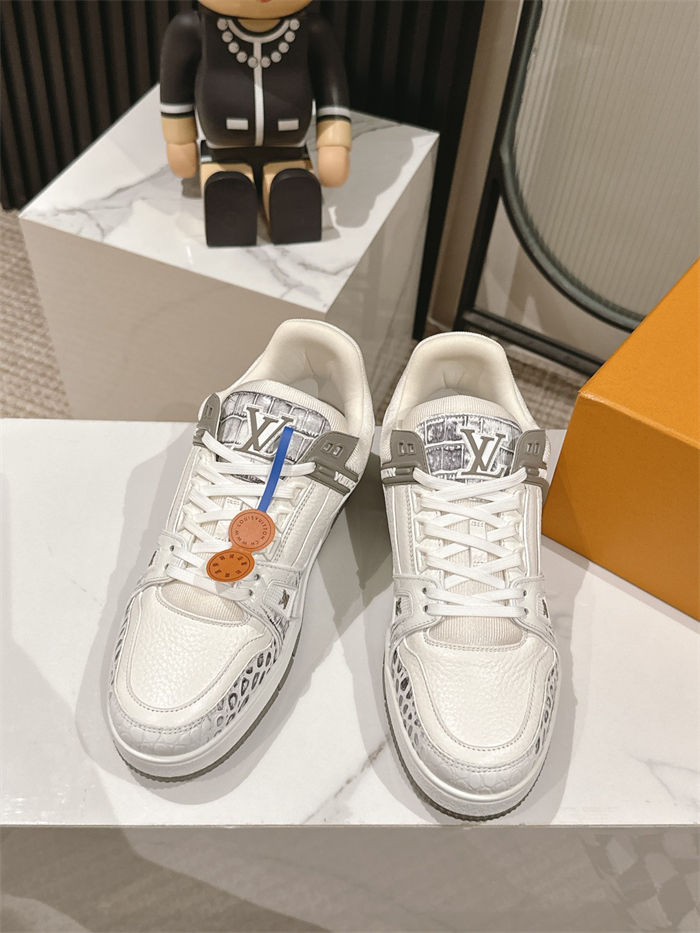 Louis Vuitton Men LV Trainer Sneaker Crocodile