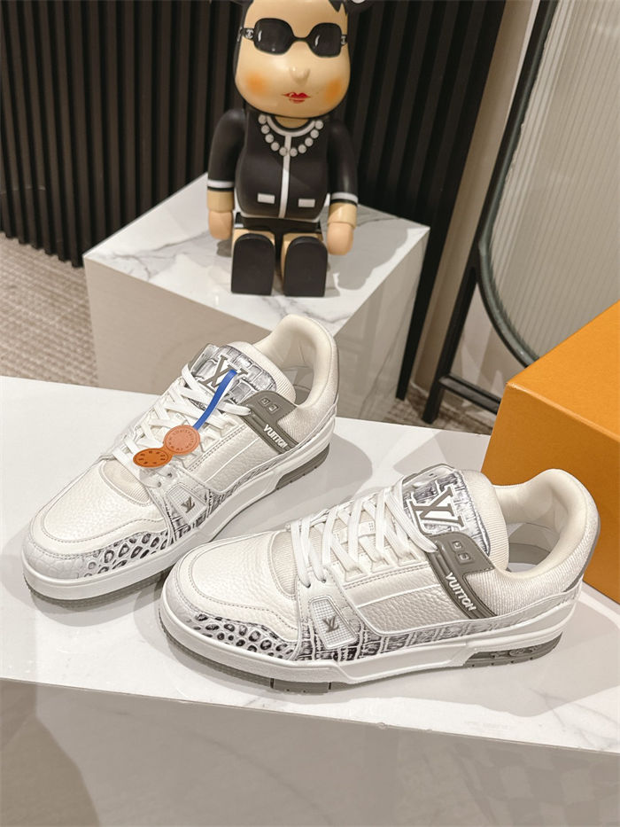 Louis Vuitton Men LV Trainer Sneaker Crocodile