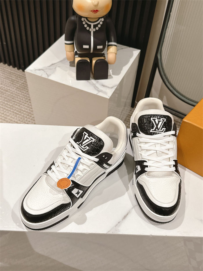 Louis Vuitton Men LV Trainer Sneaker Crocodile