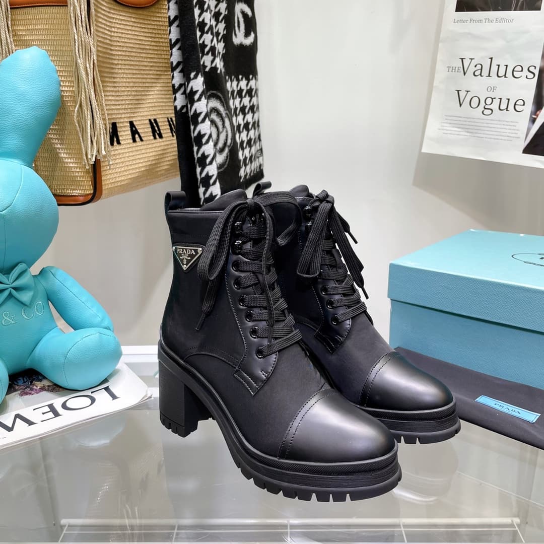 Prada Re-Nylon and Leather Booties