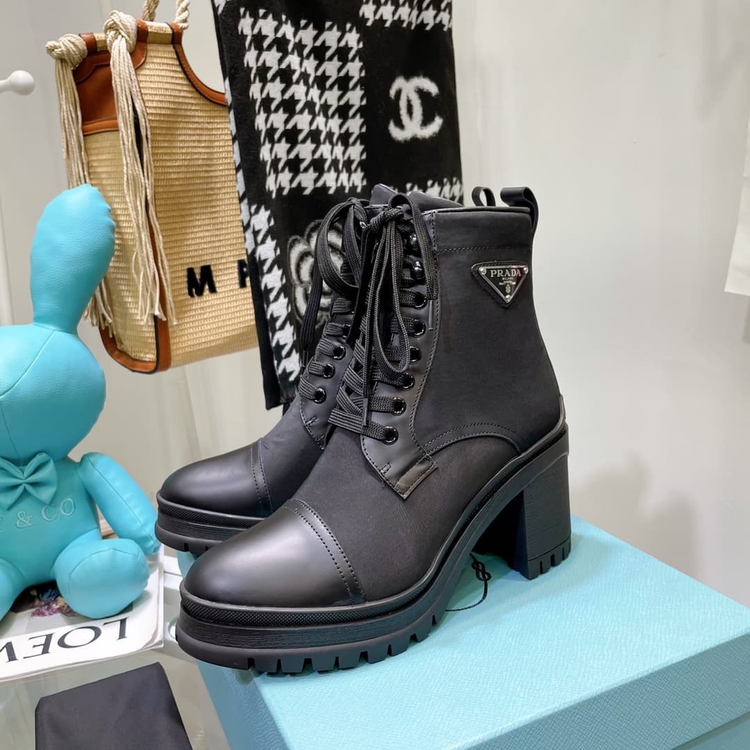 Prada Re-Nylon and Leather Booties