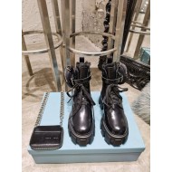 Prada Monolith Leather and Re-Nylon Boots with Pouch