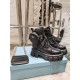 Prada Monolith Leather and Re-Nylon Boots with Pouch