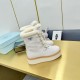 Prada Suede Shearling Flatform Ranger Boots