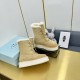 Prada Suede Shearling Flatform Ranger Boots